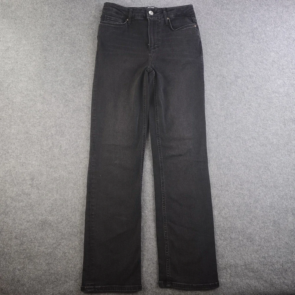 Paige Cindy Jeans Women's 26 Black Mid Rise Straight Leg Modal Stretch
